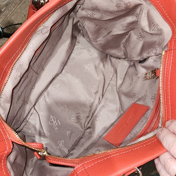 EUC Cole Haan Smooth orange leather tote. Gold hardware.  Preloved sold as is - Picture 5 of 5